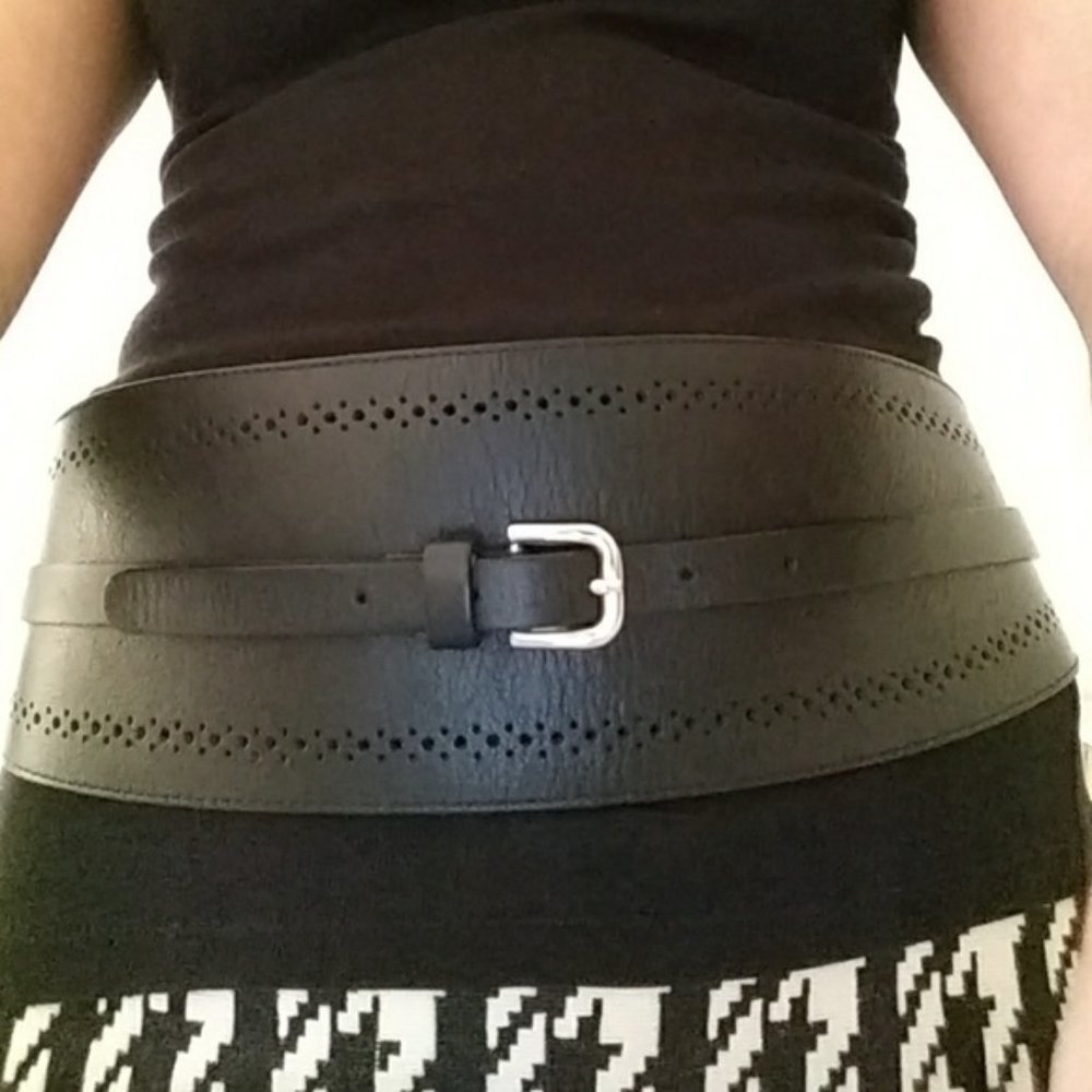 Black Leather Waist Belt